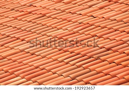 Old red tiles roof background