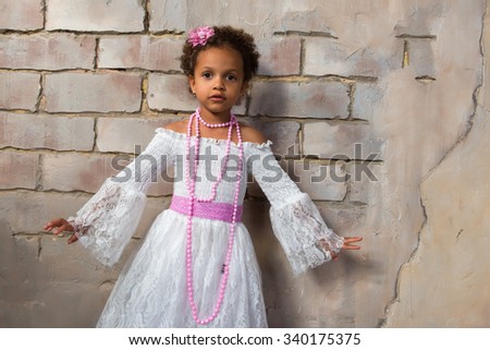 Beautiful african  girl as a little actress. Theatre, acting skills