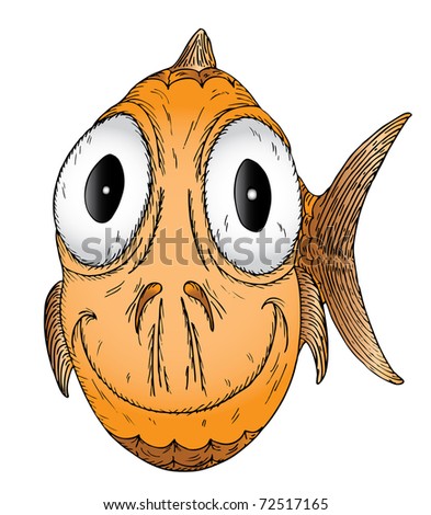 funny goldfish cartoon. of a cartoon goldfish