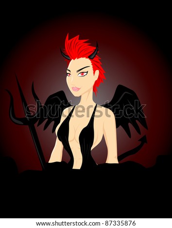Cartoon Devil Woman