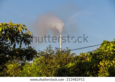 Smoke pollution from the factory to the world.