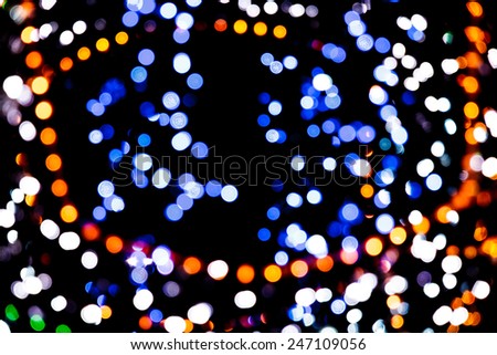 Orange, Blue, White and Green bokeh, abstract background.