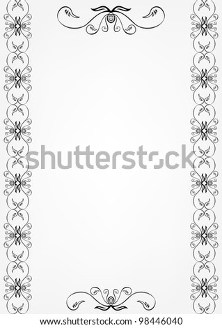 Calligraphic border elements. Page decorations