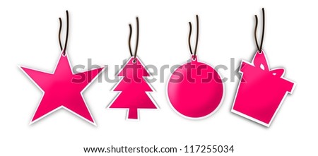 Set of isolated christmas labels.