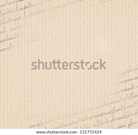 Vintage texture, pattern of a vintage old striped grungy paper with hand writing