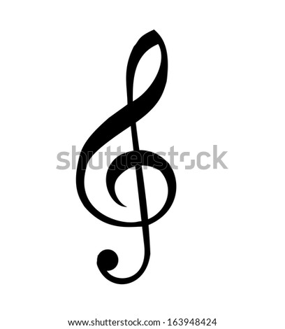 Illustration of a black clef isolated on white background Illustration of a black clef isolated on white background