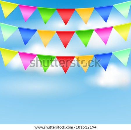 Holiday background with birthday flags vector
