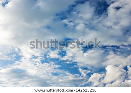 White clouds in blue sky, desktop background