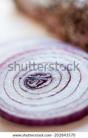 Slices of red onion