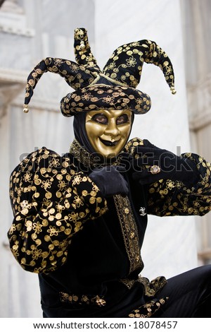 A joker costume at the Venice Carnival