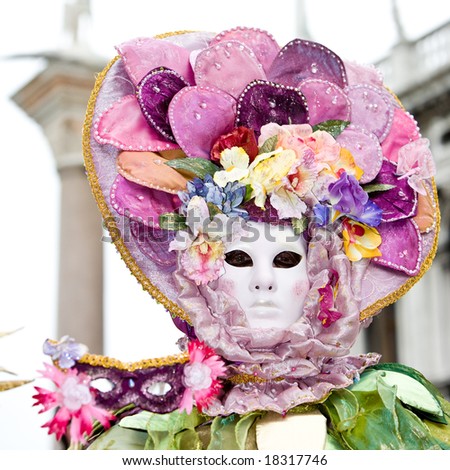 Colorful costume at the Venice Carnival