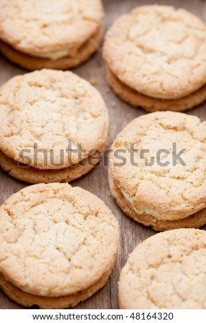 Ginger biscuits on a cooling tray