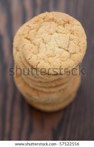 Pile of ginger biscuits. Shallow DOF