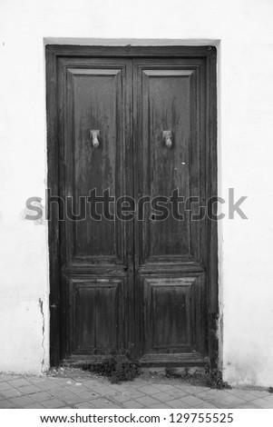 Black and white old door