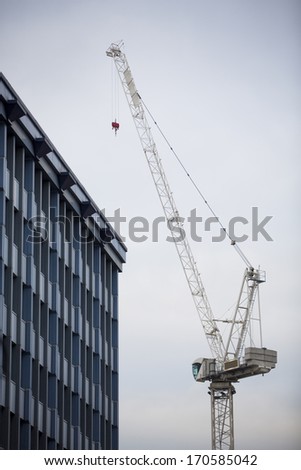 Crane at construction site in London.
