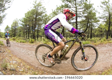 GRANADA, SPAIN - JUNE 1: Unknown racer on the competition of the mountain bike \