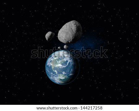 Space rocks. Textures furnished by NASA.