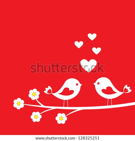 Two cute birds Card for Valentine day Two cute birds Card for Valentine day