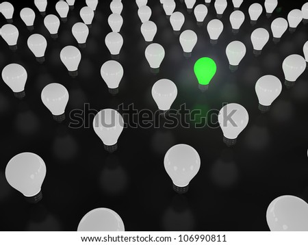 Green light bulb concept