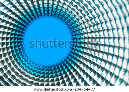 round blue point background in silver reflection tunel