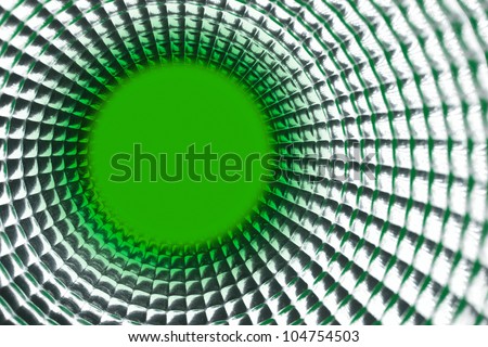 round green point background in silver reflection tunel