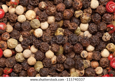 pepper background, closeup of pepper grain food texture