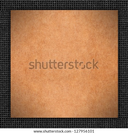 brown carton background in grey grid pattern frame or cardboard rough texture with black border