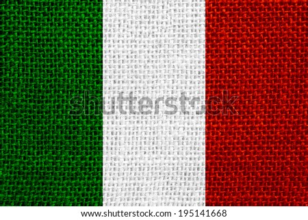 flag of Italy or Italian banner on linen background