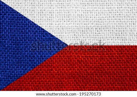 flag of Czech Republic or Czech banner on linen background
