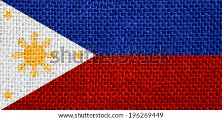 flag of Philippines or Filipino banner on linen background
