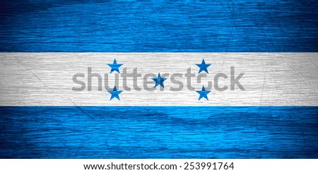 Honduras flag or banner on wooden texture