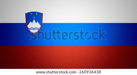 Slovenia flag or Slovenian banner on abstract texture
