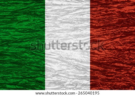 flag of Italy or Italian banner on canvas texture