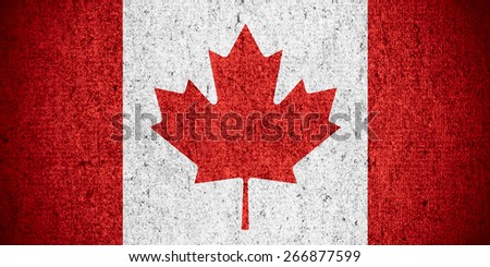 flag of Canada or Canadian banner on rough pattern texture