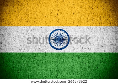 flag of India or banner on rough pattern texture