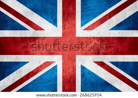 flag of United Kingdom or British banner on rough pattern texture background, Great Britain