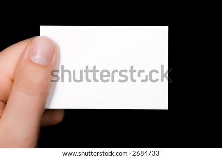 An empty white business card isolated on black background. Great for your own ideas and concepts! 4