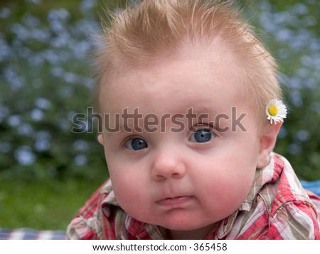 Close up of a six month old boy