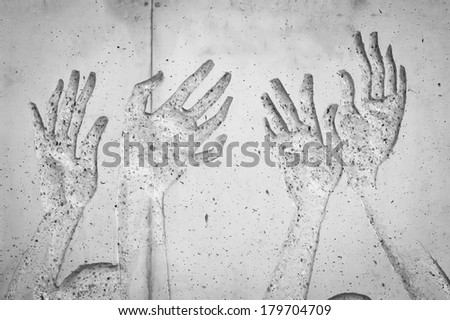 Uneasy hands sculpture