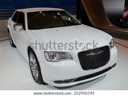 TORONTO-FEBRUARY 12: at the 2015 Canadian International Auto Show, Chrysler 300C AWD comes with best in class V6 highway economy and 5.7HEMI V8 with 363hp on February 12, 2015 in Toronto