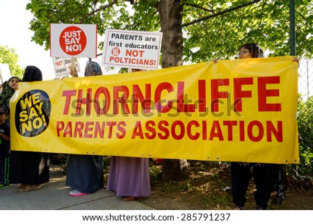 TORONTO-June 04,2015: A Thorncliffe parents\' group in Toronto is currently running a campaign called Parents & Students on strike encouraging parents to keep their kids at home