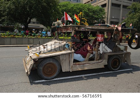 stock photo TORONTOJULY 6 Hillbilly homemade car takes part in 136th 