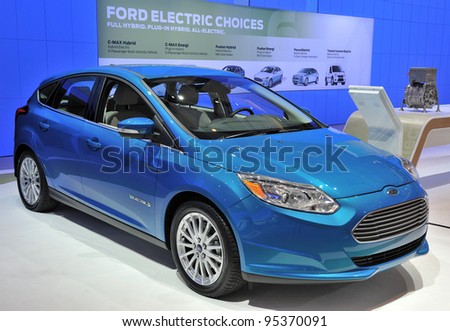 TORONTO-FEBRUARY 16: Ford Focus Electric on display at the 2012 Canadian International Auto Show on February 16, 2012 in Toronto, Canada.