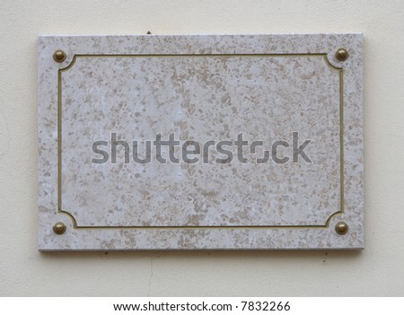 Engraved stone frame for text or advertisement