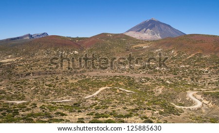 Arid landscape in the National Park of Teide, Tenerife, Canary Islands.