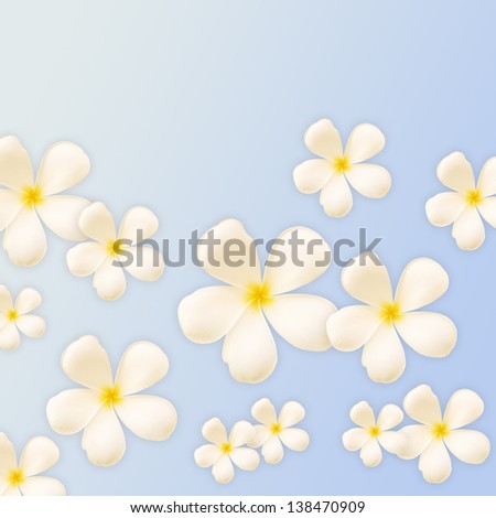 flower design collage on blue background