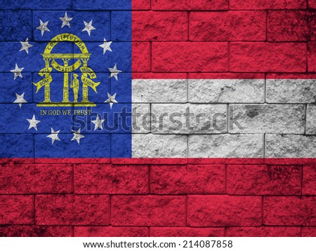 Georgia State Flag painted on wall