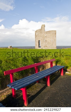 a beautiful path with benches to view Ballybunion beach and castle