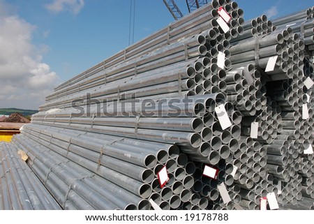 steel pipes on a dock in youghal ireland