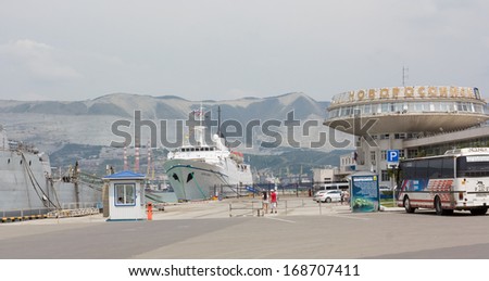 NOVOROSSIYSK, RUSSIA, JUNE 30. Sea terminal in Novorossiysk, June 30, 2013. Novorossiysk is a large industrial city in the South of Russia